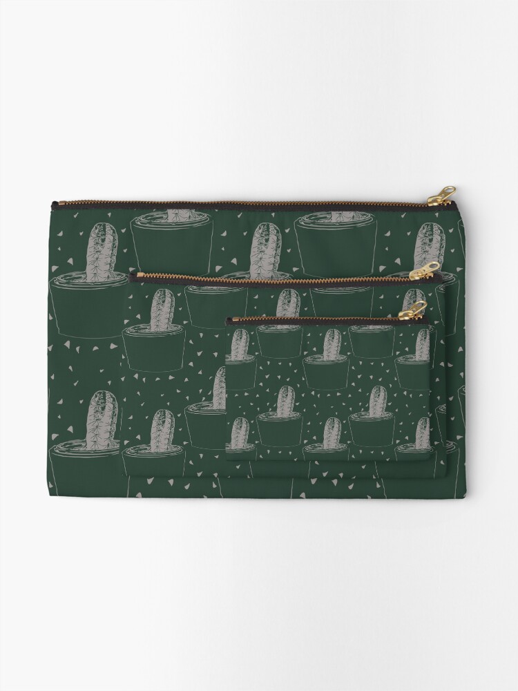 Thumbnail 2 of 4, Zipper Pouch, Cactus Pattern Design designed and sold by evrmrn.