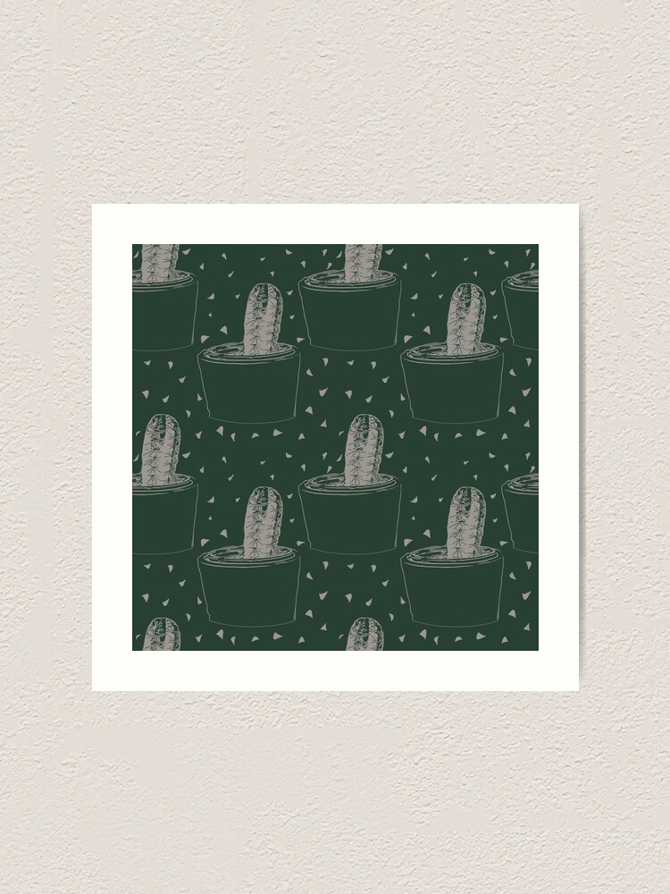 Thumbnail 1 of 3, Art Print, Cactus Pattern Design designed and sold by evrmrn.