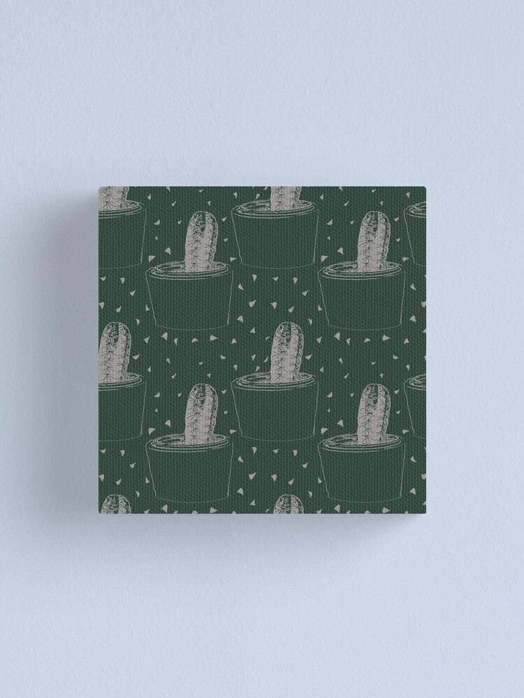 Thumbnail 1 of 3, Canvas Print, Cactus Pattern Design designed and sold by evrmrn.