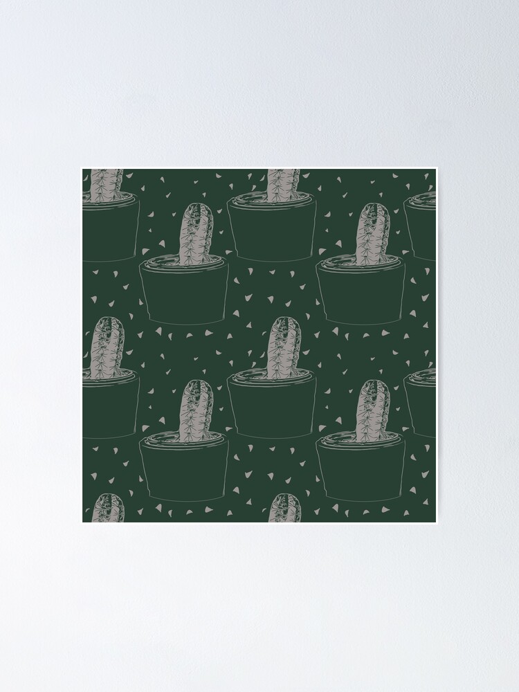 Thumbnail 1 of 3, Poster, Cactus Pattern Design designed and sold by evrmrn.