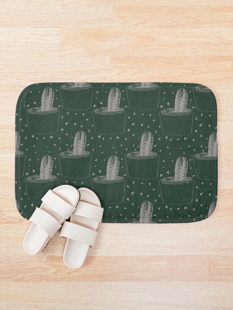 Thumbnail 1 of 6, Bath Mat, Cactus Pattern Design designed and sold by evrmrn.