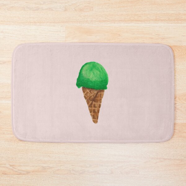 Item preview, Green ice cream watercolour illustration (Pink background) designed and sold by tifft.