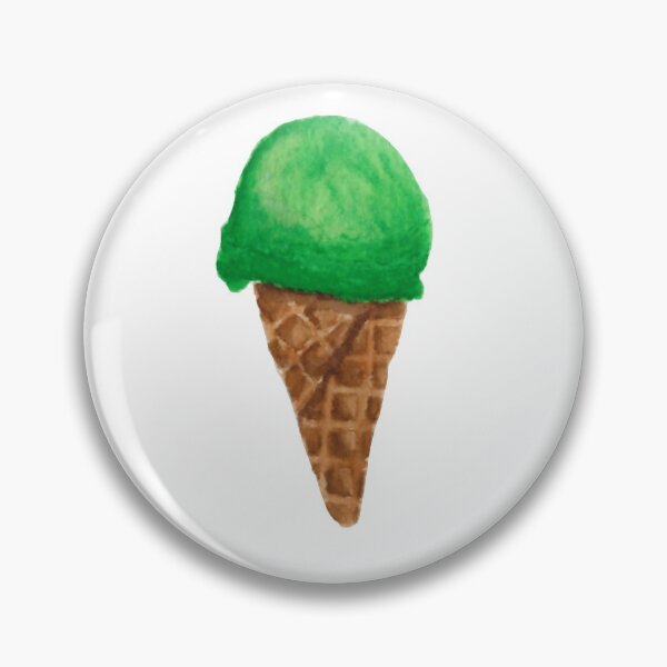Item preview, Green ice cream watercolour illustration (white background) designed and sold by tifft.