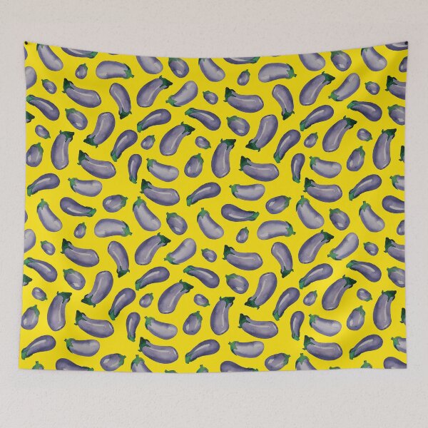 Artikelvorschau, Waterclolor Eggplant Pattern Yellow entworfen und verkauft von arinchen.