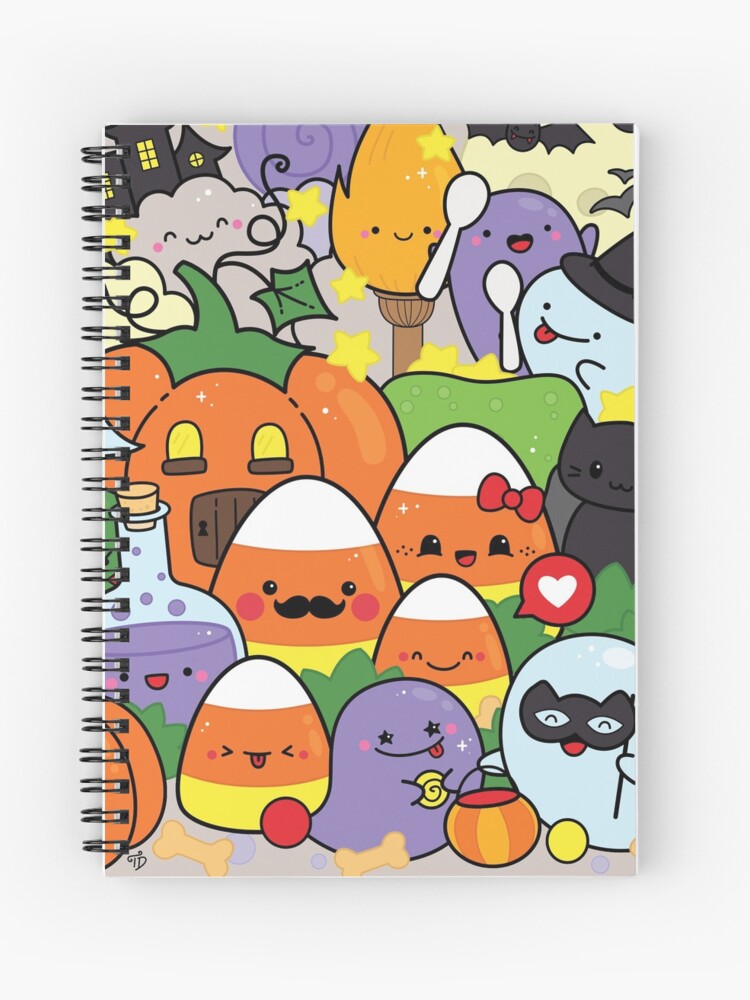 Cuaderno de espiral «Pociones de calabaza de Halloween Doodle del caramelo  | Arte Kawaii de Tatyana Deniz» de tatyanadeniz | Redbubble