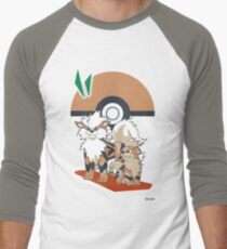 Pokemon Growlithe & Arcanine Men's Baseball ¾ T-Shirt