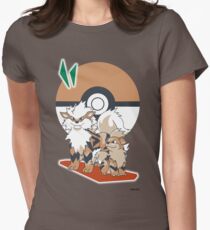 Pokemon Growlithe & Arcanine Women's Fitted T-Shirt