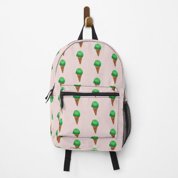 Item preview, Green ice cream watercolour illustration (Pink background) designed and sold by tifft.