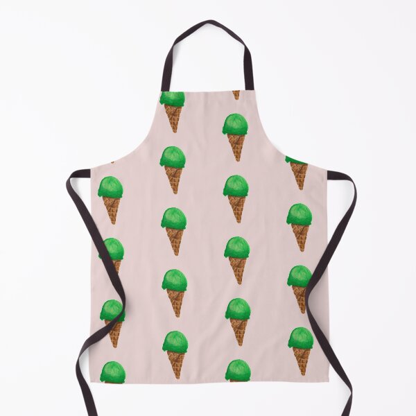 Item preview, Green ice cream watercolour illustration (Pink background) designed and sold by tifft.