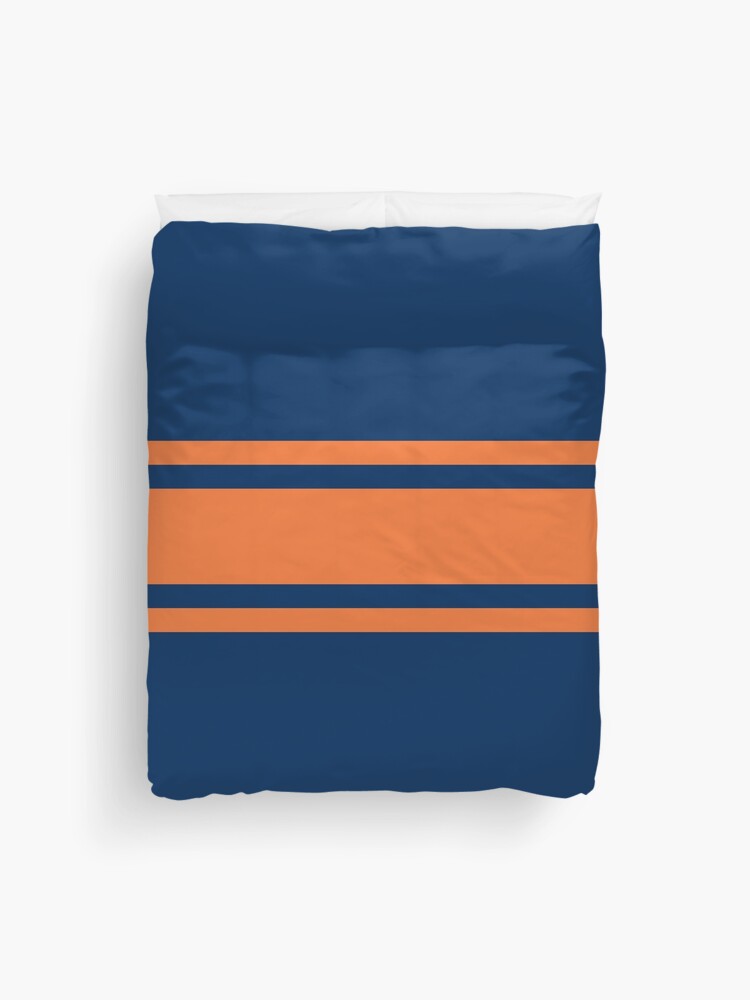 navy and orange duvet cover