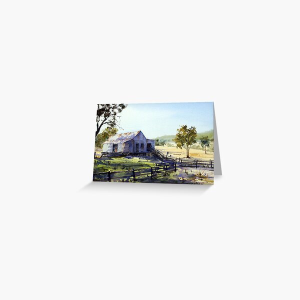 Farm Shed - Morning Light and Shadows Greeting Card