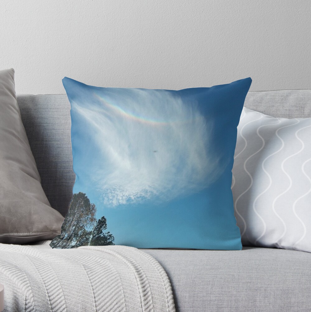 Rainbow Angel Cloud Windows From Heaven Throw Pillow