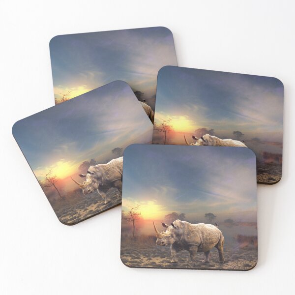 Item preview, RHINO AT SUNRISE designed and sold by Fun&SassyHomeDecor.