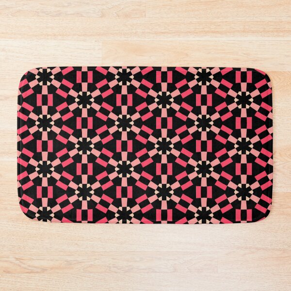 Item preview, Geometric Asterisk and Hexagon Seamless Pattern - Shades of Red with Pale Orange and Black designed and sold by Artberry.