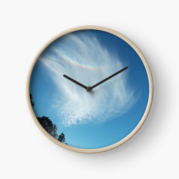 Rainbow Angel Cloud Windows From Heaven Clock