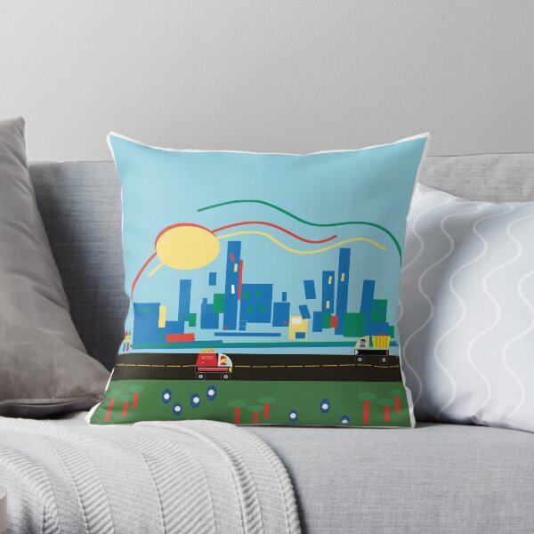 Come And Visit Us In The City Throw Pillow