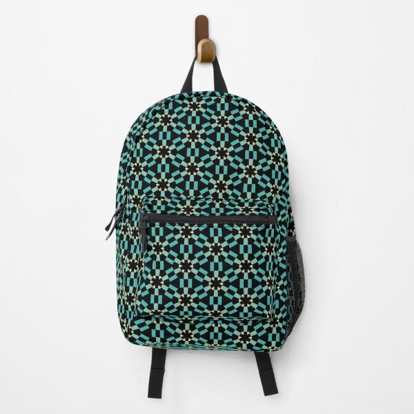Item preview, Geometric Asterisk and Hexagon Seamless Pattern - Turquoise, Pale Green and Pale Yellow with Black designed and sold by Artberry.