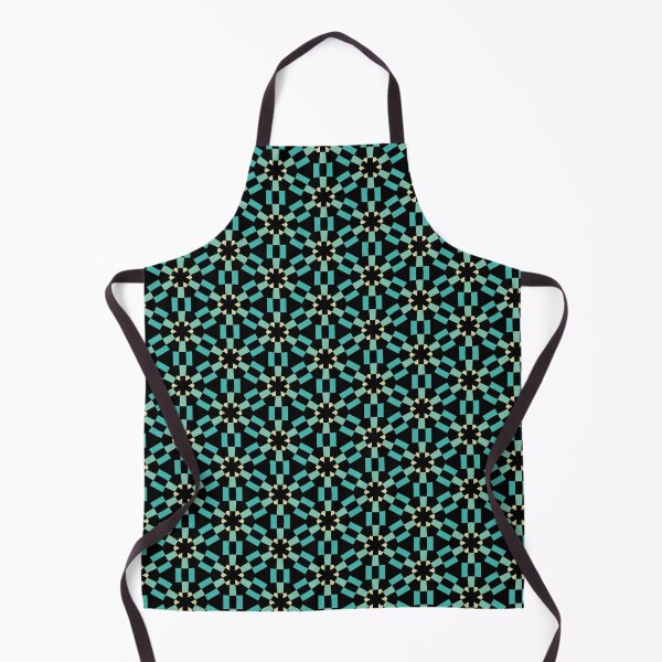 Item preview, Geometric Asterisk and Hexagon Seamless Pattern - Turquoise, Pale Green and Pale Yellow with Black designed and sold by Artberry.