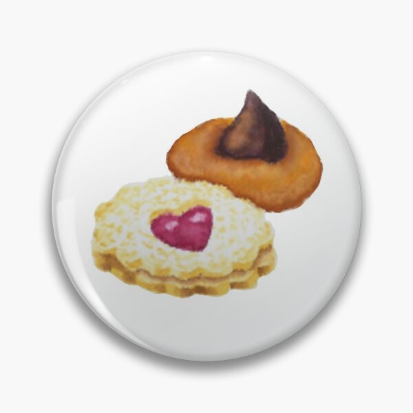 Item preview, Linzer and chocolate kiss cookies watercolour illustration (white background) designed and sold by tifft.