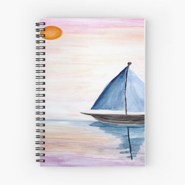 Artikelvorschau, Aquarell Segelboot Sonnenaufgang entworfen und verkauft von BissyCollective.