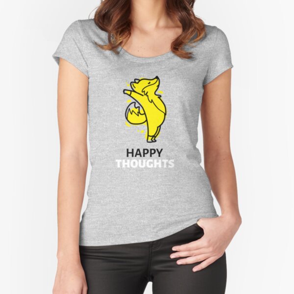 Happy Thoughts Fox Yoga Shirt Fitted Scoop T-Shirt