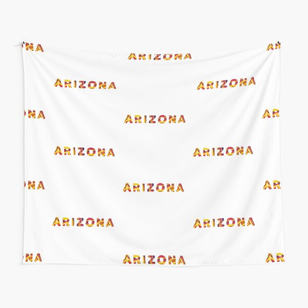 Yellow, Red, Orange, and Blue State of Arizona Letters Tapestry