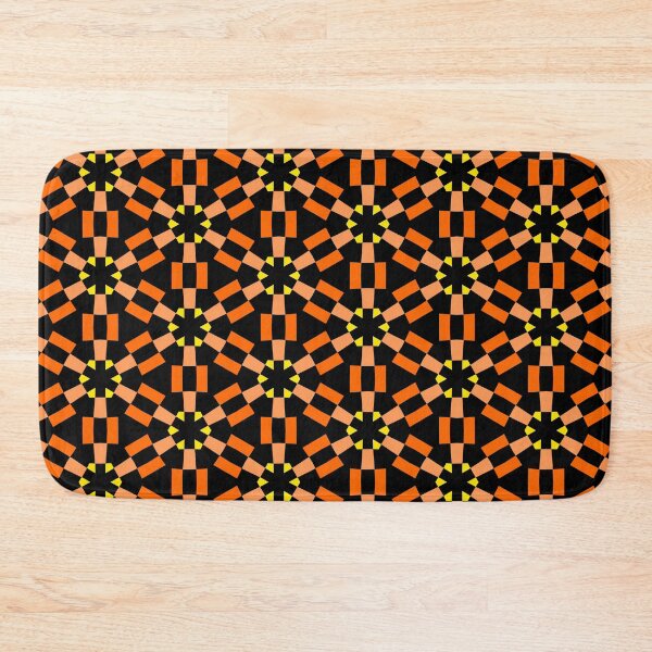 Item preview, Geometric Asterisk and Hexagon Seamless Pattern - Shades of Orange with Yellow and Black designed and sold by Artberry.