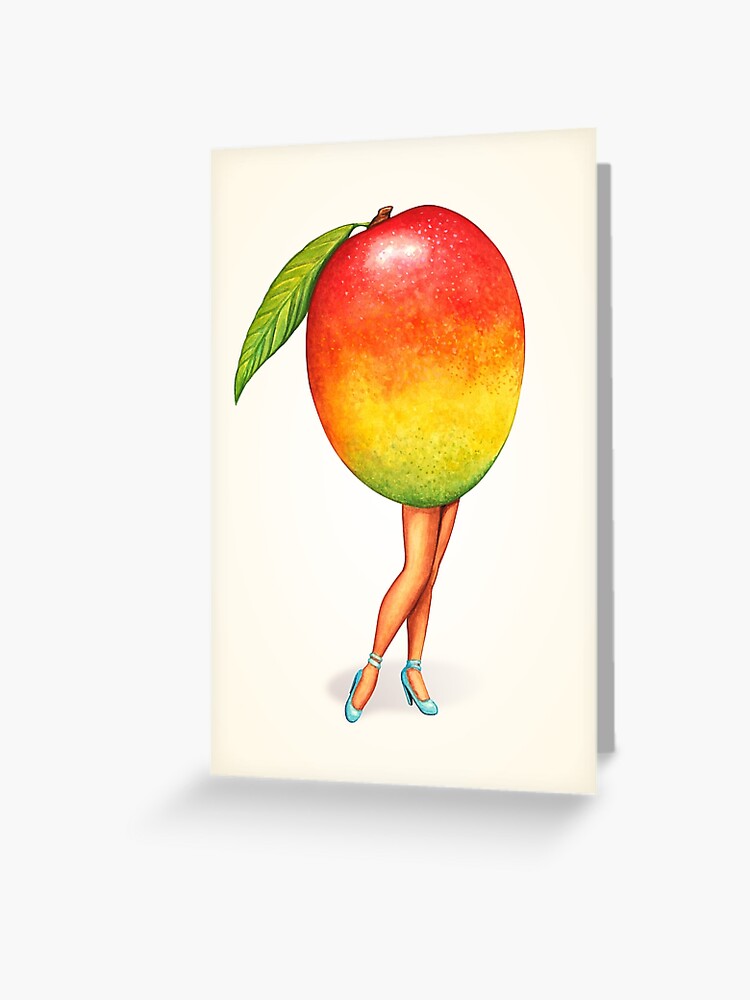 Fruit Pin-Up: Mango Greeting Card for Sale by Kelly Gilleran