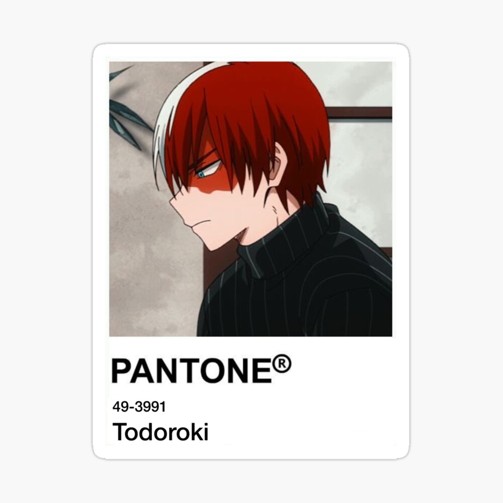 todoroki anime pantone sticker photographic print by anthonyslewh redbubble