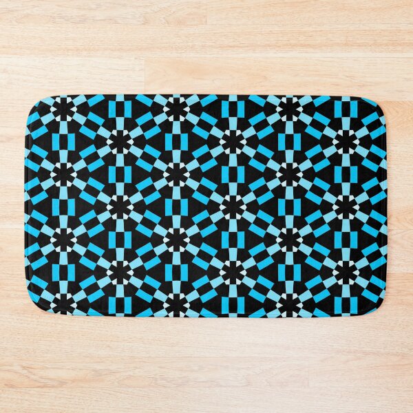 Item preview, Geometric Asterisk and Hexagon Seamless Pattern - Shades of Blue with Black designed and sold by Artberry.