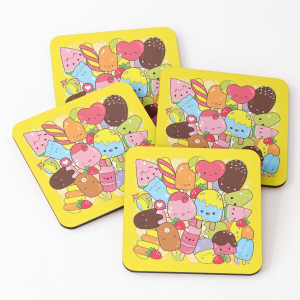 Item preview, Summer Ice Cream Popsicles Happy Doodle | Kawaii Art by Tatyana Deniz designed and sold by Tatyana Deniz.