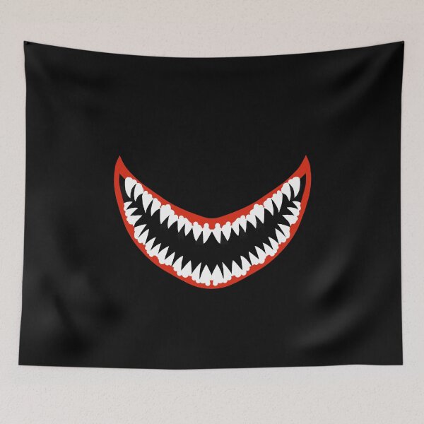 Item preview, Cheshire Cat Shark Jaw Wolf Textile Pattern designed and sold by SeaNympth.