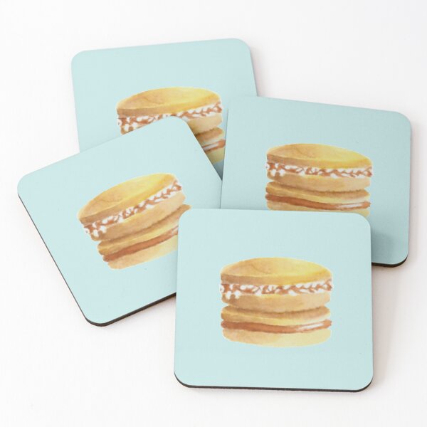 Item preview, Alfajores (Dulce de leche) cookies watercolour illustration (Blue background) designed and sold by tifft.