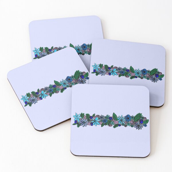 Item preview, Flowers in a row - Blue designed and sold by BearQuack.