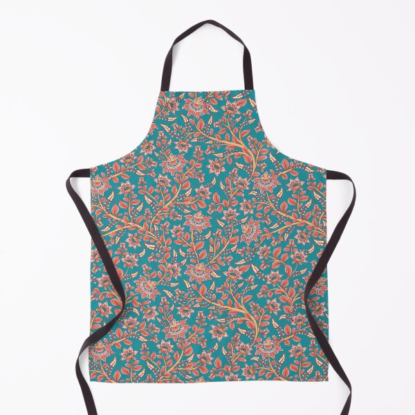 Item preview, Seamless decorative pattern with flowers on turquoise background. Indian style. Kalamkari. designed and sold by Skaska.
