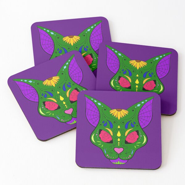 Item preview, Day of the Dead Cat Green designed and sold by Zulic.