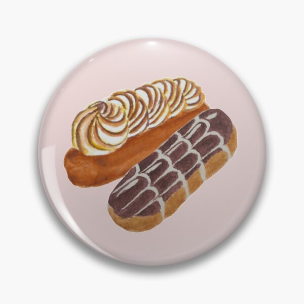 Item preview, Éclairs pastry watercolour illustration (Pink background) designed and sold by tifft.