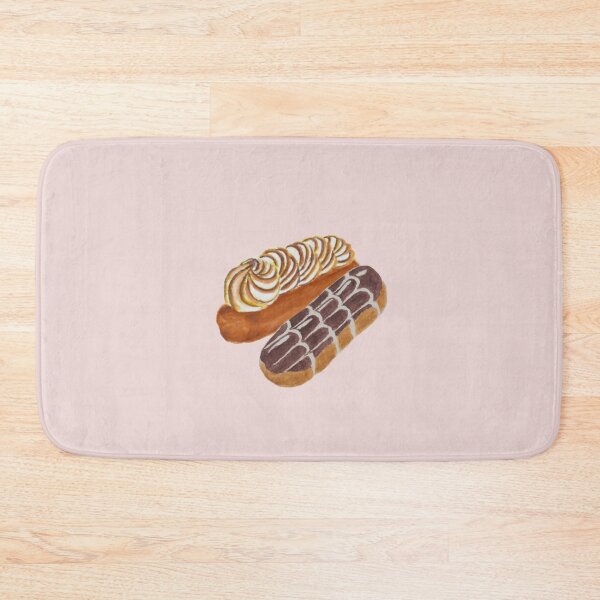 Item preview, Éclairs pastry watercolour illustration (Pink background) designed and sold by tifft.