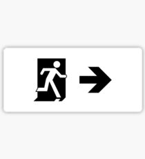 Running Man Emergency Exit Sign, Right Hand Arrow Sticker