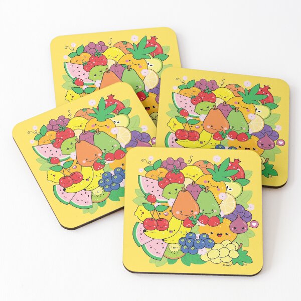 Item preview, Cute Happy Summer Fruit Doodle | Kawaii Art by Tatyana Deniz designed and sold by Tatyana Deniz.