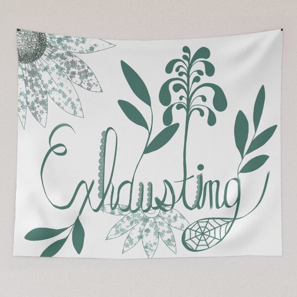 Item preview, Exhausting script with floral accents designed and sold by BrookeGibson.