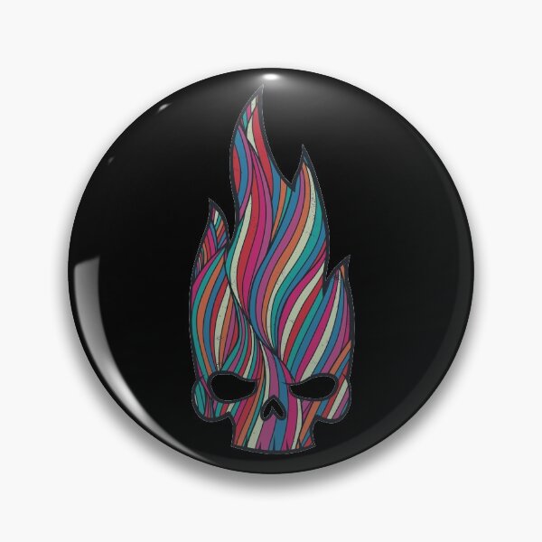 Item preview, Distressed Flaming Skull Retro Pattern designed and sold by Astral Prints.