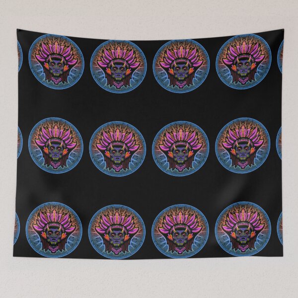 Item preview, AZTEC VISIONS SPIRITUAL TRIBAL ( NATIVE AMERICAN) ANCIENT Blue/Pink designed and sold by HeadHeavyDesign.