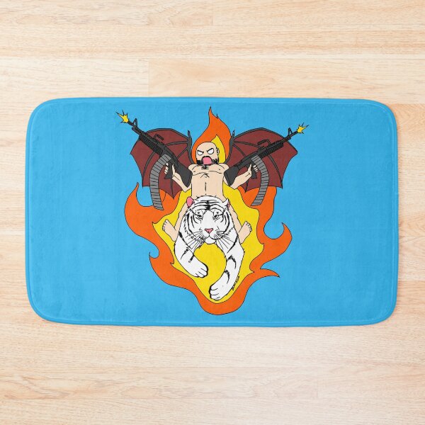 Item preview, A Naked Dave In Bat Wings Riding A Tiger Firing Machine Guns In An Explosion designed and sold by Moderately Neato.