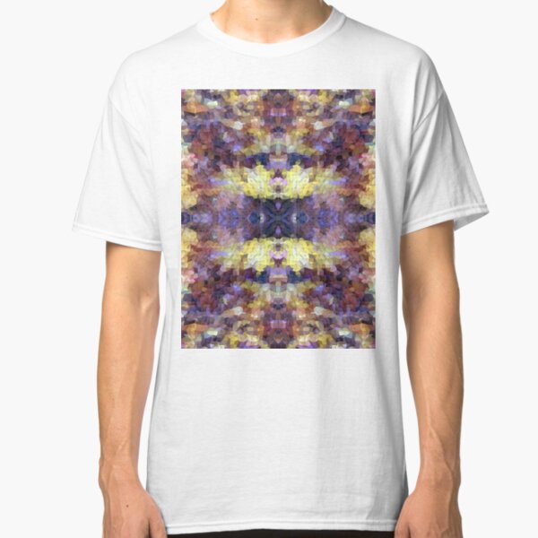 Abstract Mosaic in Yellow Blue Purple Classic T-Shirt