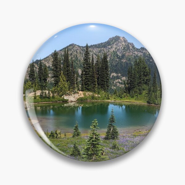 Item preview, Wild Flower Field at Mountain Alpine Lake  designed and sold by tammyschroder.