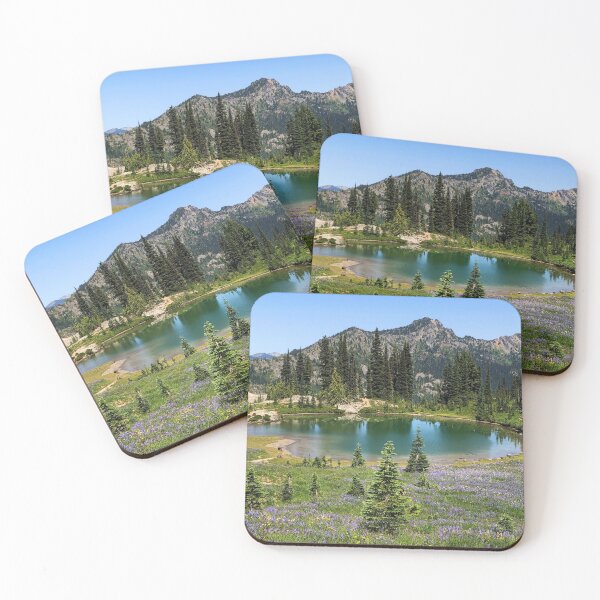 Item preview, Wild Flower Field at Mountain Alpine Lake  designed and sold by tammyschroder.