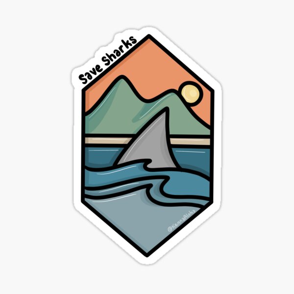 Item preview, “Save Sharks” Shark Fin Sunset designed and sold by kennaaloha.