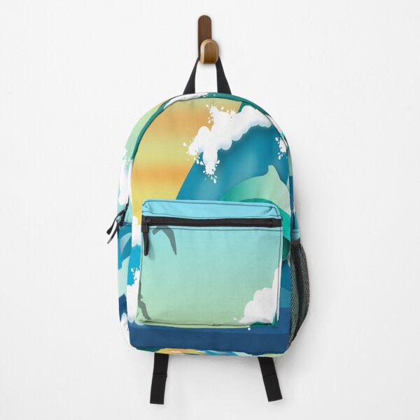 Item preview, dolphins cheerful over the Japanese waves designed and sold by shirtmate.