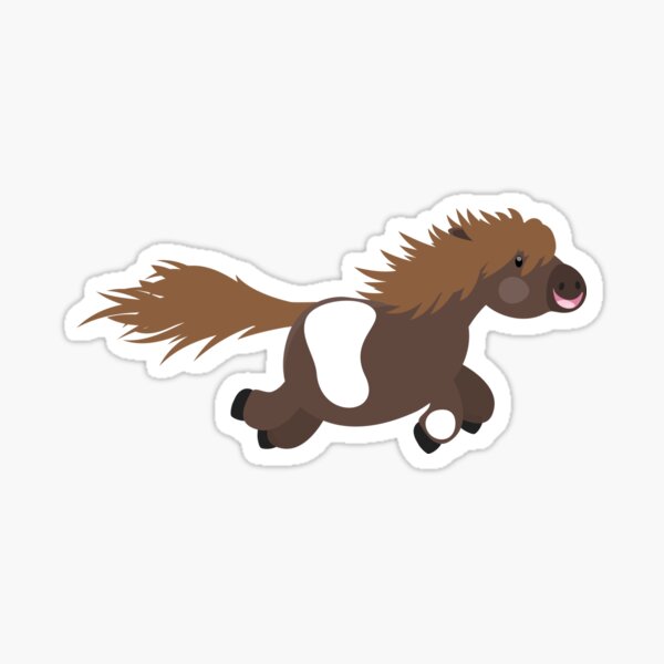 Aperçu de l'œuvre Illustration de dessin animé mignon poney Shetland heureux créée et vendue par FrogFactory.